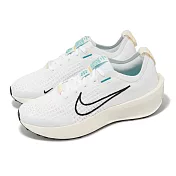 Nike 慢跑鞋 Interact Run 女鞋 白 黑 針織 透氣 回彈 運動鞋 FD2292-101