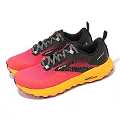Brooks 越野跑鞋 Cascadia 17 女鞋 紅 黃 輕量 回彈 抓地 郊山 健行 運動鞋 1203921B609