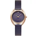 OBAKU 渦旋曲線時尚腕錶-紫X玫瑰金