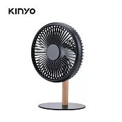 【KINYO】原木質感充電桌扇7吋|USB充電|原木質感|超薄底座|電桌扇 UF-7059 灰