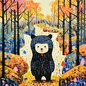 【玲廊滿藝】彭柏勳-黑熊森林27x27cm