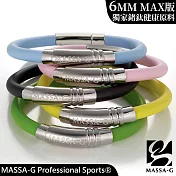 MASSA-G 純鈦系列【H-Fever型‧色 潮】鍺鈦手環(6mm) M 比利時黯藍