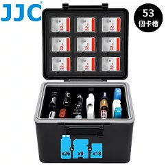 JJC防水防撞(Micro)SD記憶卡&隨身碟收納盒保護盒JBC─26U27ST(共53個儲存空間：USB隨身碟26個&TF卡18張+SD卡9張)
