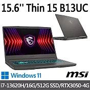 msi微星 Thin 15 B13UC-1418TW 15.6吋 電競筆電 (i7-13620H/16G/512G SSD/RTX3050-4G/Win11)