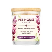 美國 PET HOUSE 室內除臭寵物香氛蠟燭 240g-薰衣草綠茶