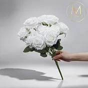 【Floral M】英式卡爾玫瑰經典白仿真花花材（10入/組）