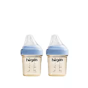 【hegen】金色奇蹟PPSU多功能方圓型寬口奶瓶 150ml 雙瓶組 - 沁藍