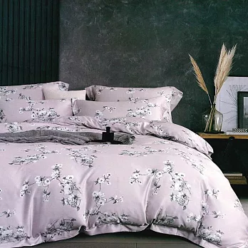 【AGAPE 亞加．貝】頂級60支 100%純天絲 雙人特大6x7尺 四件式兩用被床包組 傾心粉 粉色