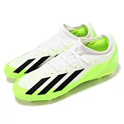 adidas 足球鞋 X Crazyfast.3 FG 男鞋 白 綠 針織 緩震 抓地 短草地 運動鞋 愛迪達 HQ4534