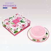 法國ESPRIT PROVENCE香皂禮盒組(附陶盤)香皂:100g 玫瑰
