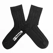 【LEEDS WEATHER】 乾燥感・機能美學羅紋襪∣極致黑∣ 22 - 26 cm