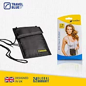 【Travel Blue 藍旅】RFID Neck Wallet 安全貼身掛頸袋-2色任選 黑色