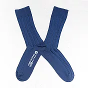【LEEDS WEATHER】 乾燥感・機能美學羅紋襪∣單寧藍∣ 25 - 28 cm