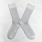 【LEEDS WEATHER】 乾燥感・機能美學羅紋襪∣米白x粉藍∣ 25 - 28 cm
