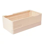 【O-Life】 摺疊收納盒/小物整理盒/可堆疊收納盒/桌上整理盒 米色