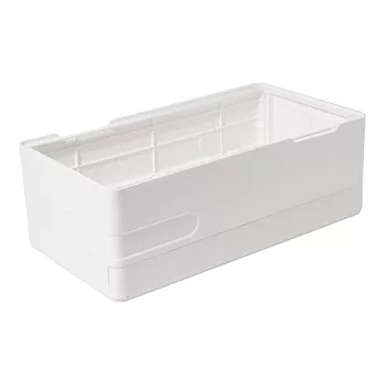 【O-Life】 摺疊收納盒2入組 /小物整理盒/可堆疊收納盒/桌上整理盒 白色