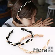 【Hera赫拉】韓國鑲鑽珍珠髮箍-2色  H11008092 黑色