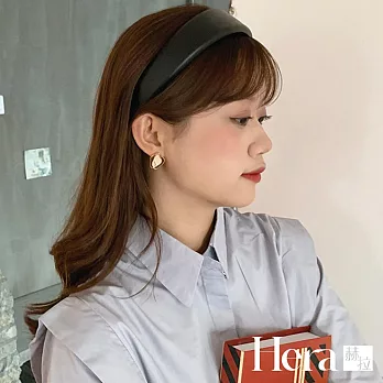 【Hera赫拉】法式百搭時髦皮質寬邊氣質髮箍-3色 H2021110103 黑色