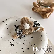 【Hera赫拉】韓國毛絨花朵鯊魚夾抓夾-2款 H2021110904 咖色花朵
