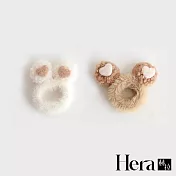 【Hera赫拉】韓國網紅毛絨鹿角熊耳朵貓耳朵髮圈-2入 H2021110903 C 白色熊耳朵 + D 咖色熊耳朵