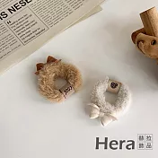 【Hera赫拉】蝴蝶結毛絨髮圈-2入 H2021110902 咖色、米色