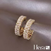 【Hera赫拉】名媛幾何鑽石精鍍銀針耳環 H111031102 銀色