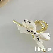 【Hera赫拉】韓國小香風絲帶鯊魚抓夾 H111032201 白色