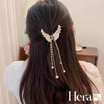 【Hera赫拉】水鑲珍珠蝴蝶流蘇鯊魚夾 H111052505 珍珠