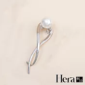 【Hera赫拉】新款單珍珠一字馬尾夾 H111061506 銀色
