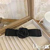 【Hera赫拉】名人同款蝴蝶結布藝大玫瑰髮夾 L111081604 黑色