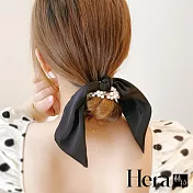 【Hera赫拉】復古法式珍珠蝴蝶結髮圈 L111083001 黑色