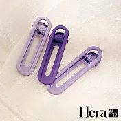 【Hera赫拉】簡約百搭三件套瀏海髮夾-3入 L111092005 紫色