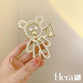 【Hera赫拉】韓系小熊鯊魚夾 L111092701 珍珠款