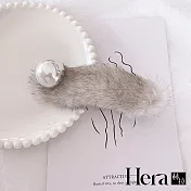 【Hera赫拉】簡約毛絨珍珠鴨嘴夾 H111100404 灰色