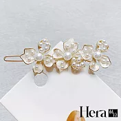 【Hera赫拉】氣質滴膠珍珠一字夾 H111101801 白色小花