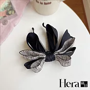 【Hera赫拉】氣質格紋大蝴蝶結香蕉夾 H111102508 黑色