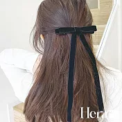【Hera赫拉】少女絲絨蝴蝶結彈簧夾 H112022109 黑色