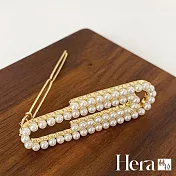 【Hera赫拉】愛纏綿法式迴紋針行珍珠髮夾 H112041106 金色