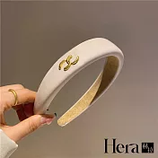 【Hera赫拉】復古簡約皮質寬邊髮箍 L112111407 白色