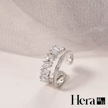 【Hera赫拉】輕奢個性雙層鋯石戒指 H112042602 銀色