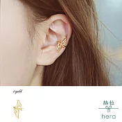 【Hera 赫拉】鏤空裸雕水鑽翅膀耳骨夾/單入-3色 金