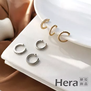 【Hera 赫拉】個性小巧鑲鑽耳骨夾三件組-2色  H11007161 銀色