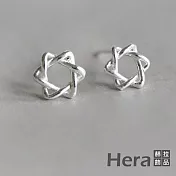 【Hera 赫拉】精鍍銀六芒星耳釘耳飾 H111030114 銀色