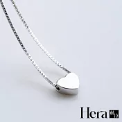 【Hera 赫拉】精鍍銀雙面光面愛心項鍊女 H111030111 銀色