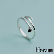 【Hera 赫拉】精鍍銀細環音符亮面開口戒指 H111030115 銀色