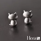 【Hera 赫拉】文青立體小貓精鍍銀 H111051710 銀色