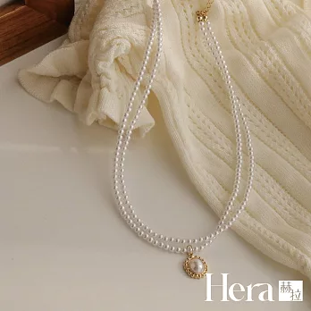 【Hera 赫拉】巴洛克復古珍珠雙層鎖骨練 H111062104 銀色
