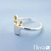 【Hera 赫拉】精鍍銀小清新盆栽拉絲開口戒指 H111112305 純銀