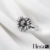 【Hera 赫拉】精鍍銀復古小雛菊開口戒指 H111112307 銀色
