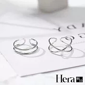 【Hera 赫拉】氣質極簡線條精鍍銀戒指 H111120704 銀色兩入